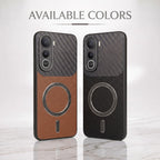 Vivo Y400 Pro 5G Carbon Fiber Leather Hybrid MagSafe Magnetic Case