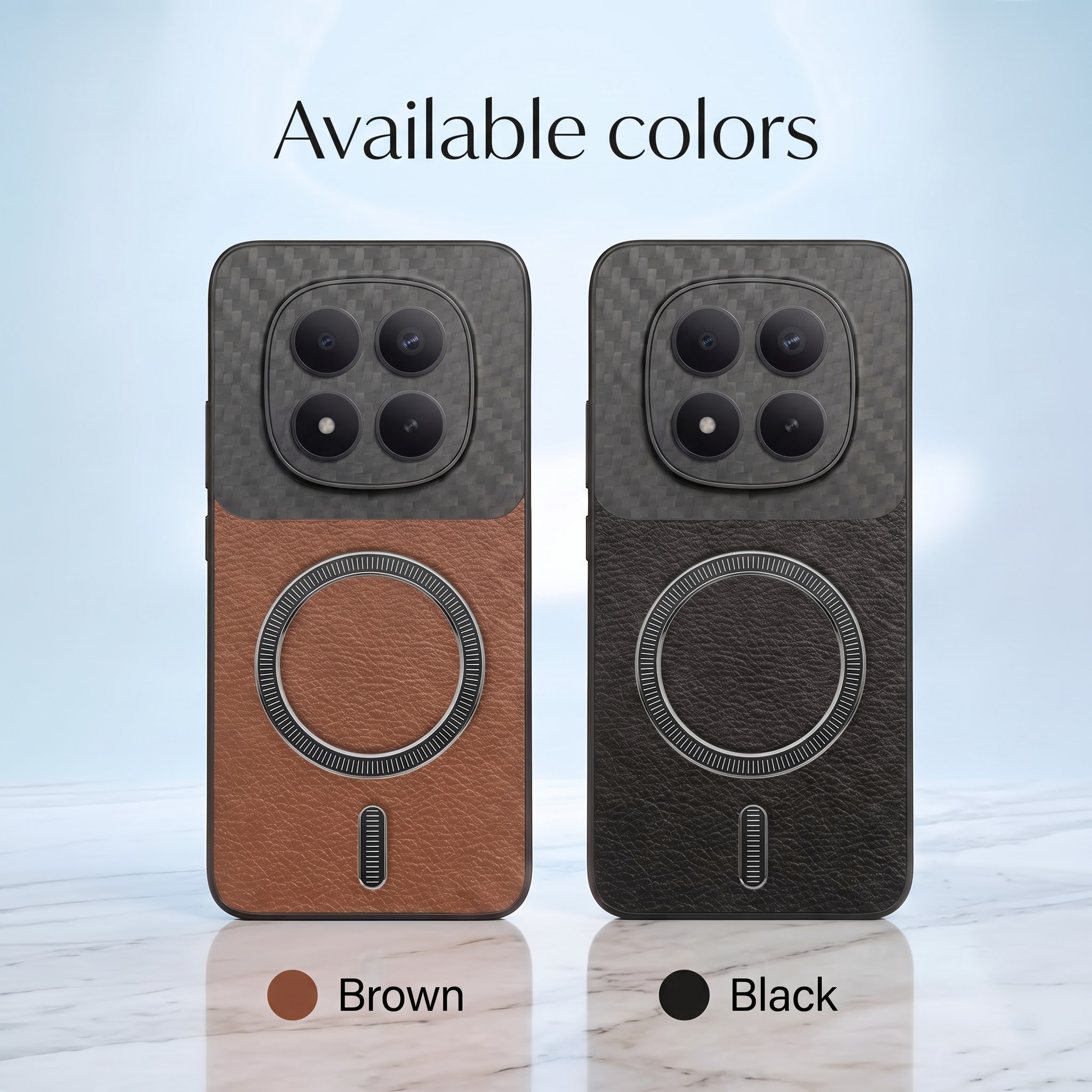 Redmi Note 15 Pro+ 5G Carbon Fiber Leather Hybrid MagSafe Magnetic Case