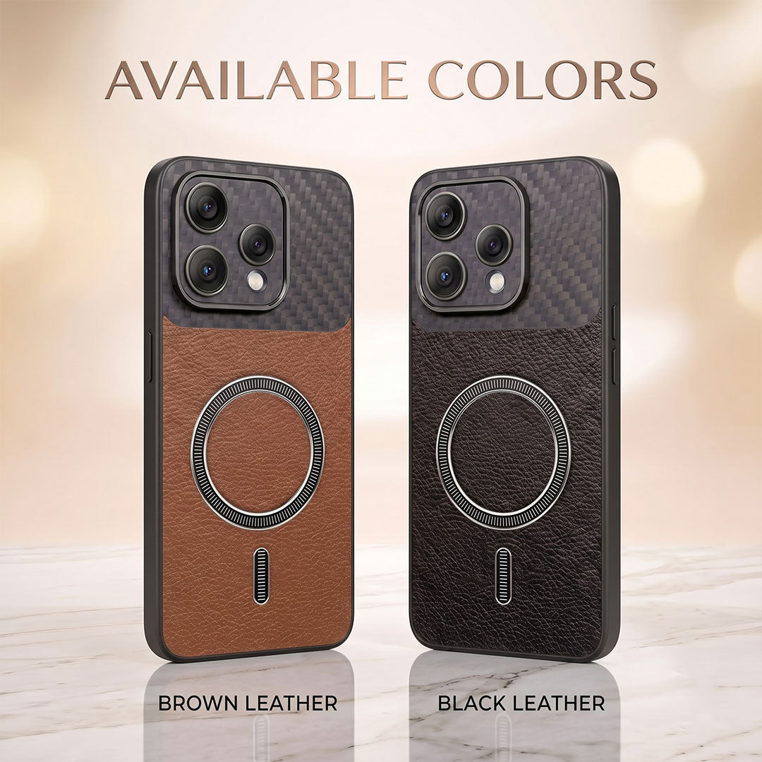 Oppo Reno 15 5G Carbon Fiber Leather Hybrid MagSafe Magnetic Case