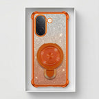 Vivo V60e 5G Invincible Bracket Ring Stand Shimmer Airbag Cosmic Orange Case