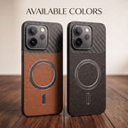 Oppo Reno 15 Pro Mini 5G Carbon Fiber Leather Hybrid MagSafe Magnetic Case