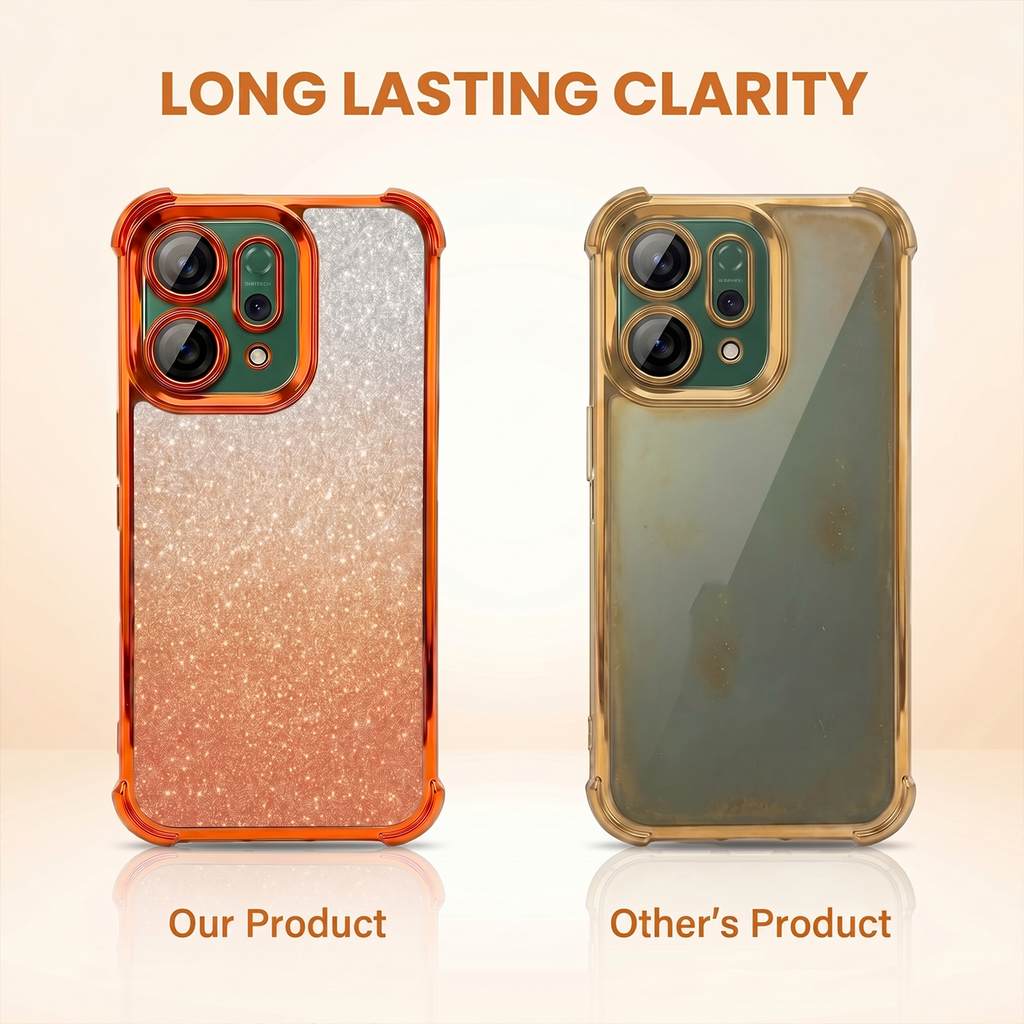 Oppo Reno 14 5G Luxury Shockproof Shimmer Airbag Cosmic Orange Case