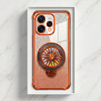 Oppo Reno 15 5G Stress Buster Wheel Rotating Shimmer Airbag Cosmic Orange Case