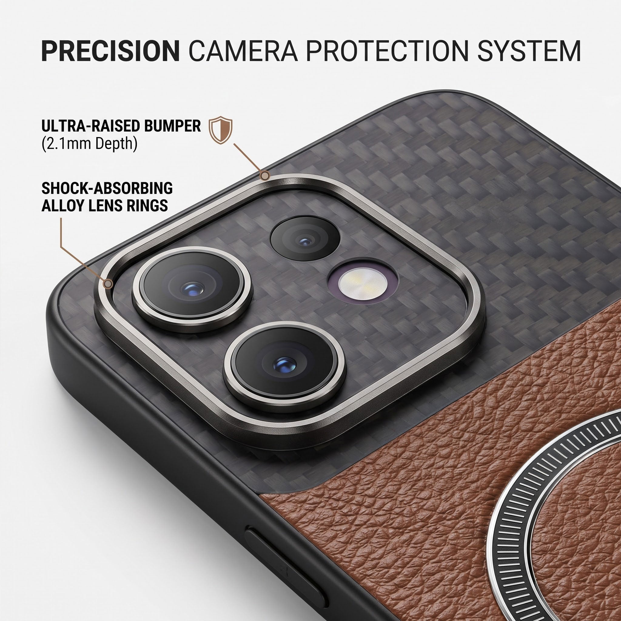 Oppo Reno 16 5G Carbon Fiber Leather Hybrid MagSafe Magnetic Case