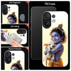 Vivo V60 5G Premium Acrylic Shockproof Glass Back Case (Cute Krishna)