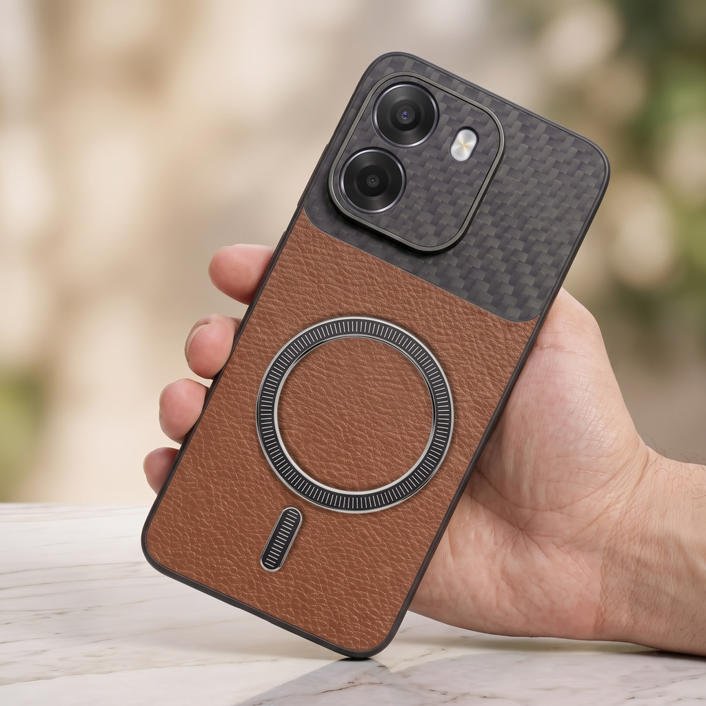 Oppo K14 5G Carbon Fiber Leather Hybrid MagSafe Magnetic Case