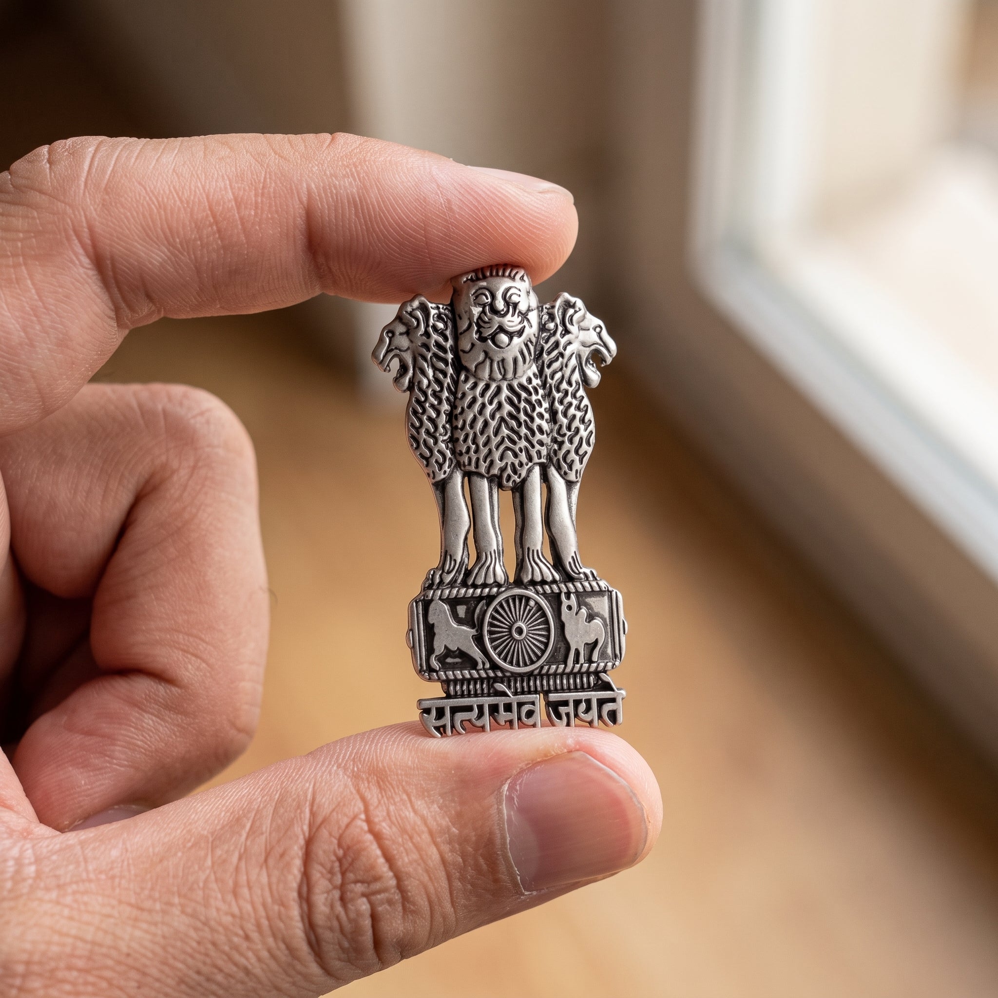 Vivo Y200e 5G Compatible Satyamev Jayate 3D Metal Emblem Sticker