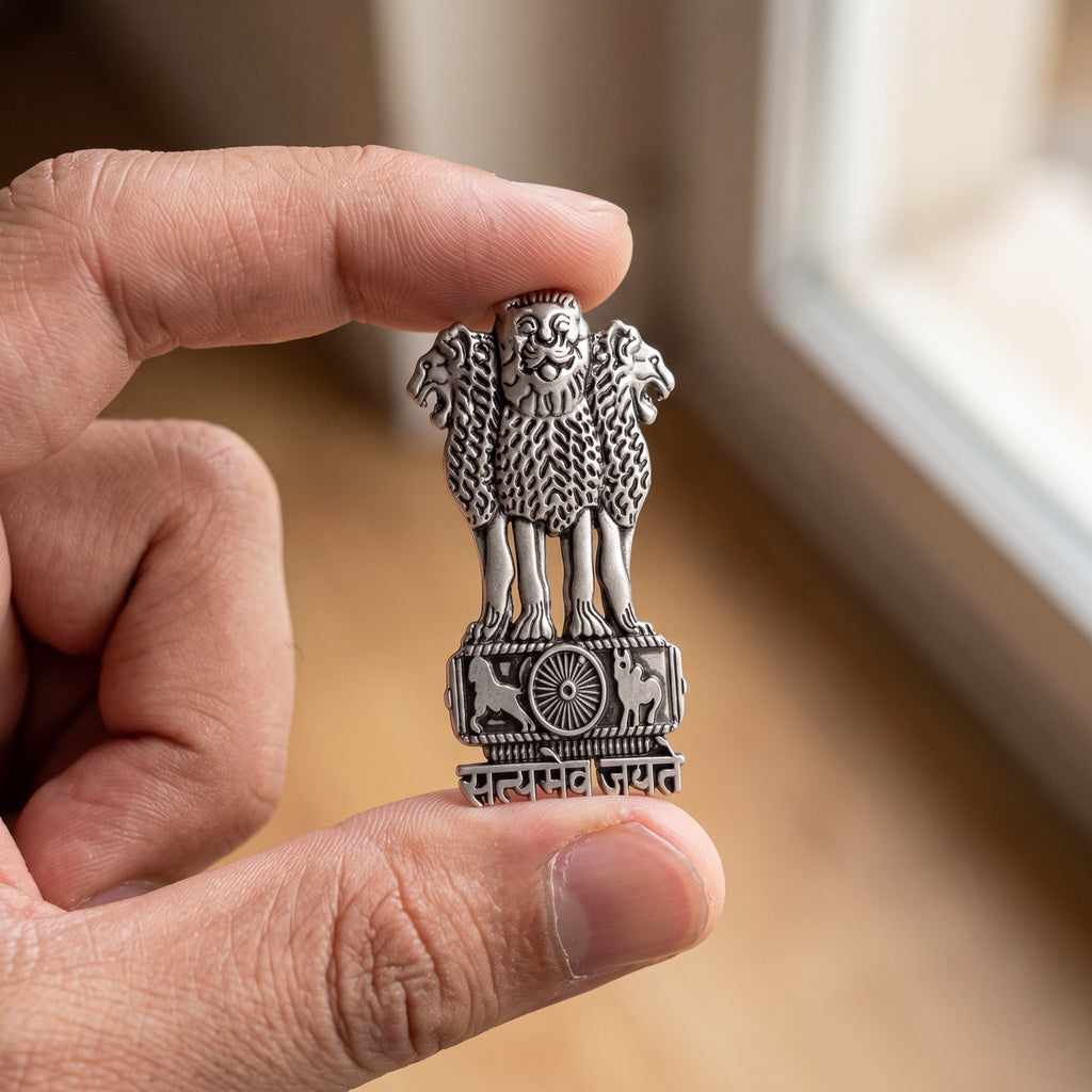 Oppo Reno 15C 5G Compatible Satyamev Jayate 3D Metal Emblem Sticker
