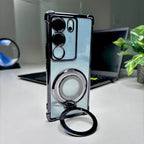 Vivo V29 5G Original Luxury Magnifier Ring Stand Shockproof Airbags Corner Case