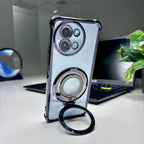 Vivo Y58 5G Original Luxury Magnifier Ring Stand Shockproof Airbags Corner Case