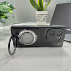 Vivo T3 Pro 5G Original Luxury Leather Lens Magnifier Ring Stand Case