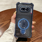 Nothing Phone 4a 5G Luxury Four Corner Invincible Bracket Ring Stand Case