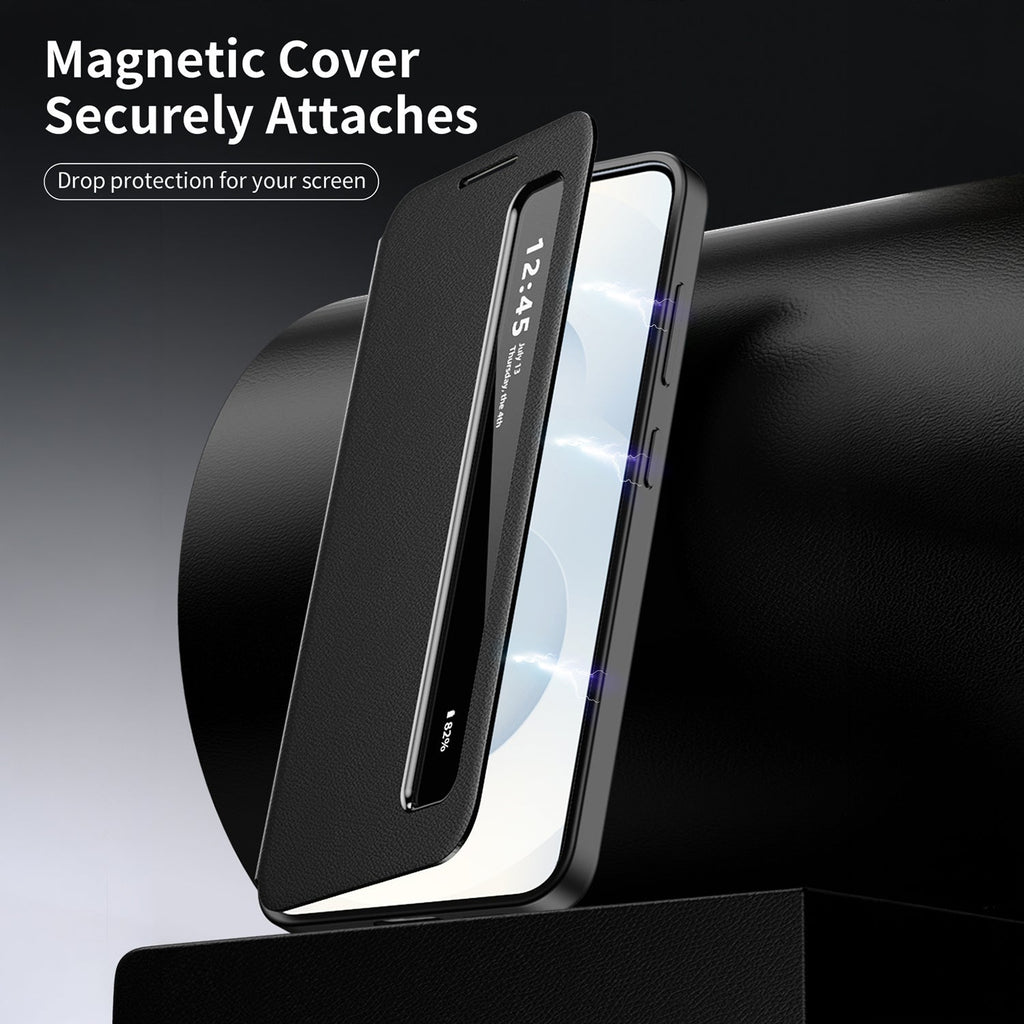 Samsung Galaxy S25 5G Smart Side Window Flip Leather Case