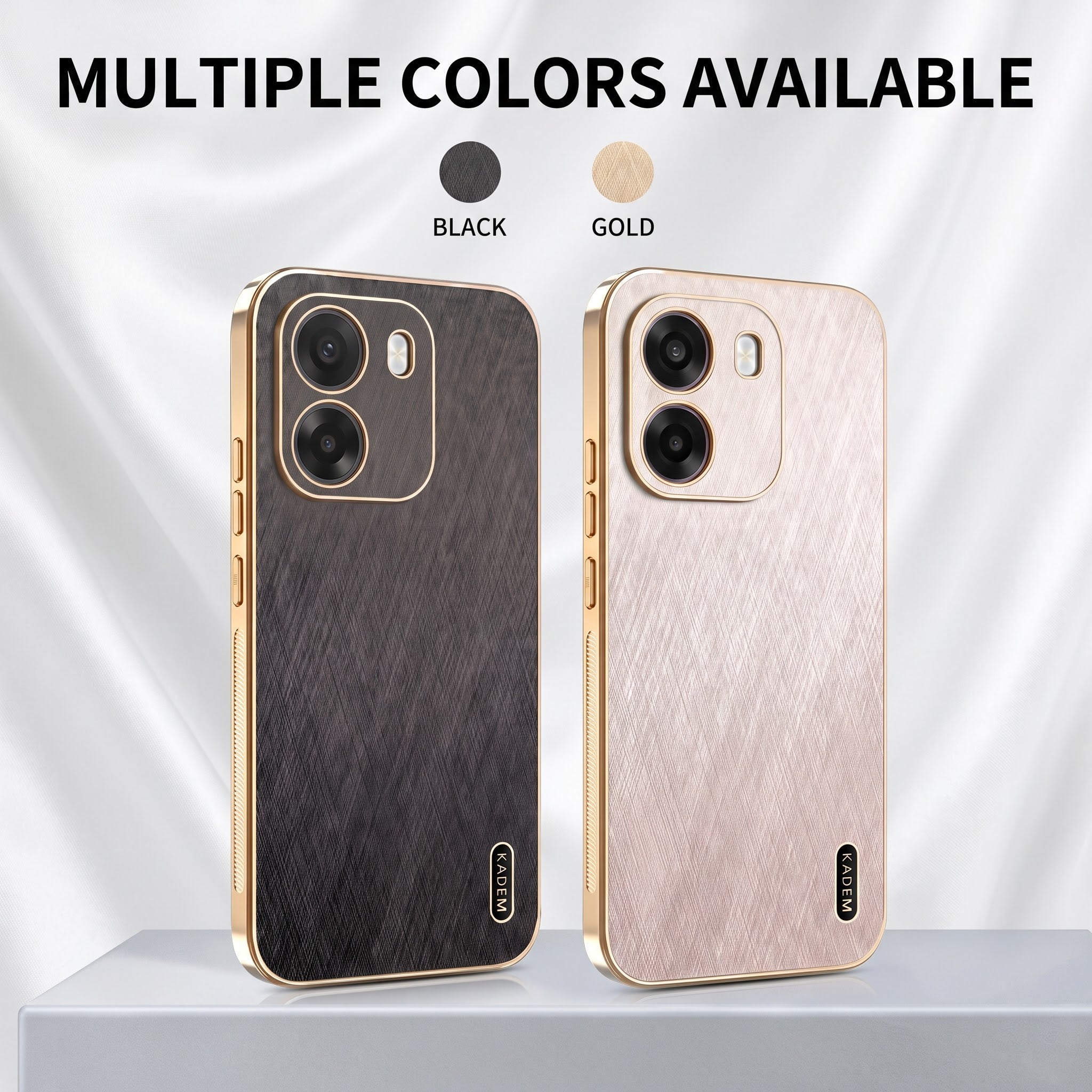 Oppo K14 5G Premium Electroplated Frame Gold Thread Pattern Soft Case
