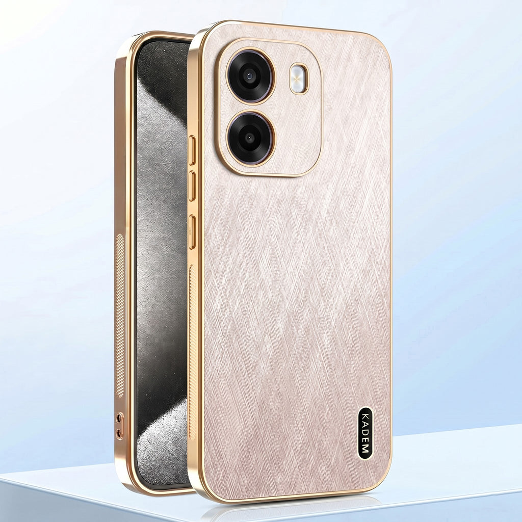 Oppo K14 5G Premium Electroplated Frame Gold Thread Pattern Soft Case