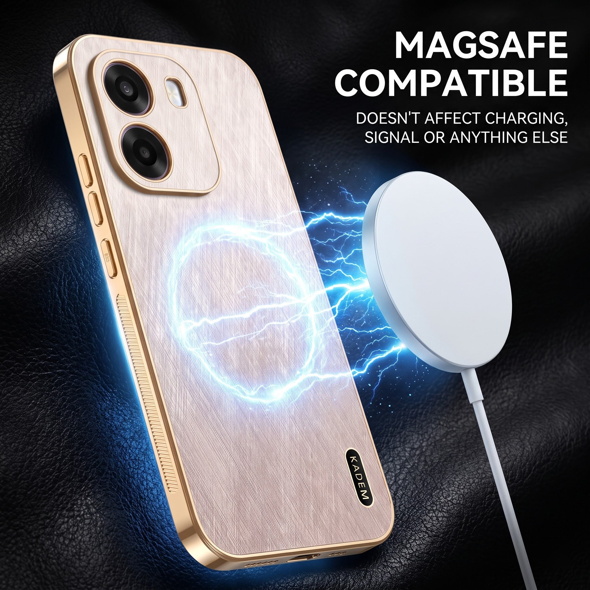 Oppo K14 5G Premium Electroplated Frame Gold Thread Pattern Soft Case