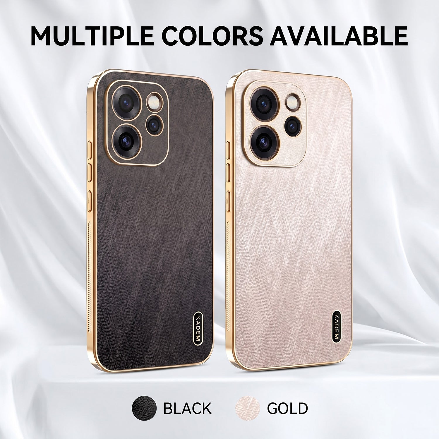 Oppo Reno 15 Pro Mini 5G Premium Electroplated Frame Gold Thread Pattern Soft Case