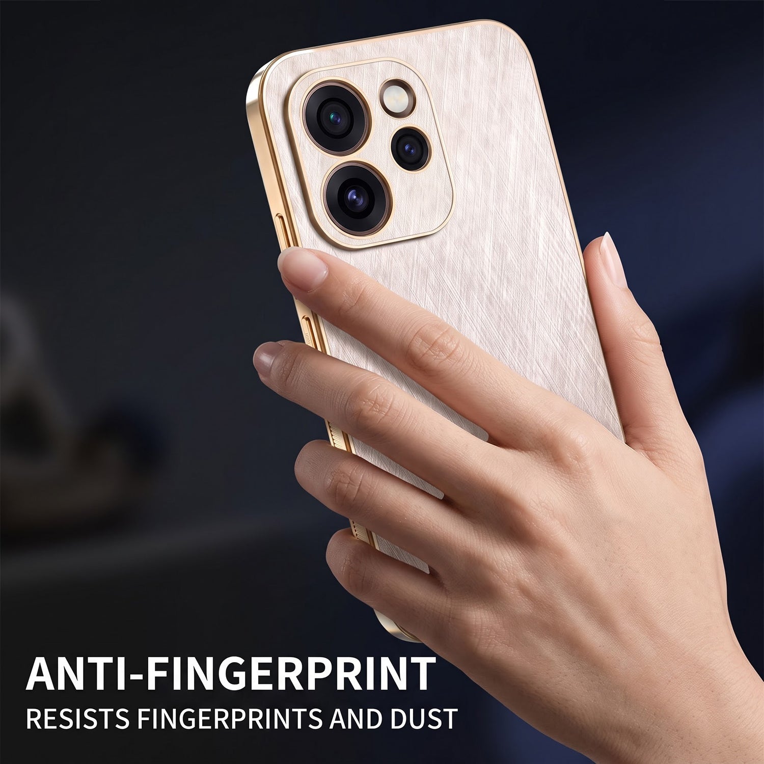 Oppo Reno 15 Pro Mini 5G Premium Electroplated Frame Gold Thread Pattern Soft Case
