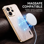 Oppo Reno 15 Pro Mini 5G Premium Electroplated Frame Gold Thread Pattern Soft Case
