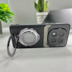 Redmi Note 14 Pro+ 5G Original Luxury Leather Lens Magnifier Ring Stand Case