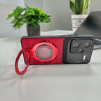 Redmi Note 13 Pro+ 5G Original Luxury Leather Lens Magnifier Ring Stand Case