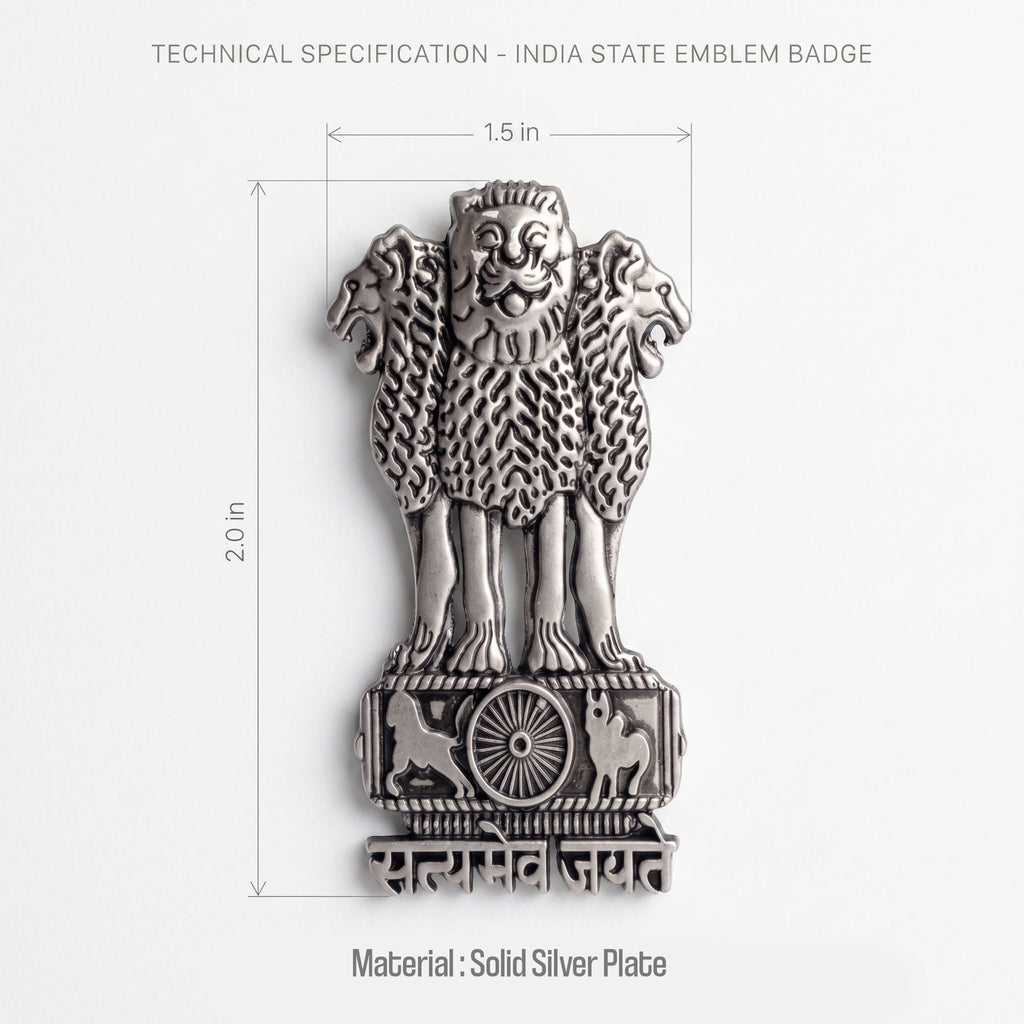 Vivo Y100 5G Compatible Satyamev Jayate 3D Metal Emblem Sticker