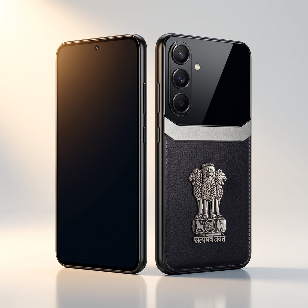 Galaxy A36 5G Satyamev Jayate 3D Metal Leather Back Case