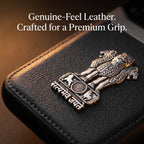 Galaxy A56 5G Satyamev Jayate 3D Metal Leather Back Case