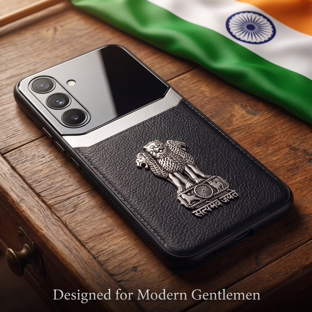 Galaxy A36 5G Satyamev Jayate 3D Metal Leather Back Case