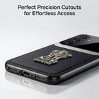 Galaxy M56 5G Satyamev Jayate 3D Metal Leather Back Case