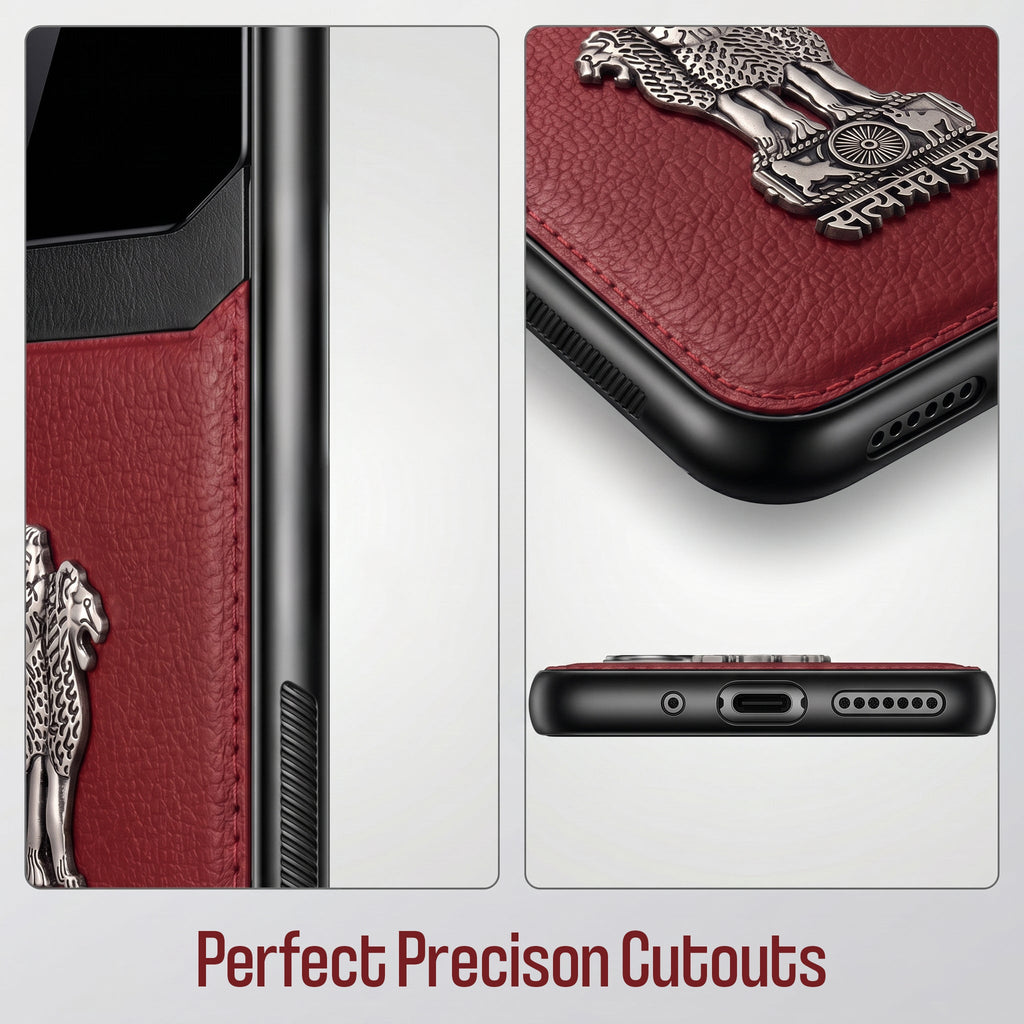 Galaxy A36 5G Satyamev Jayate 3D Metal Leather Back Case