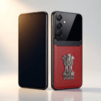 Galaxy A16 5G Satyamev Jayate 3D Metal Leather Back Case