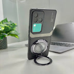 Vivo V30 Pro 5G Original Luxury Leather Lens Magnifier Ring Stand Case