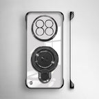 Realme 13 Pro+ 5G Phone case with magnetic ring stand and clear back on a white background